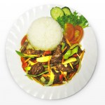 Peking beef with rice